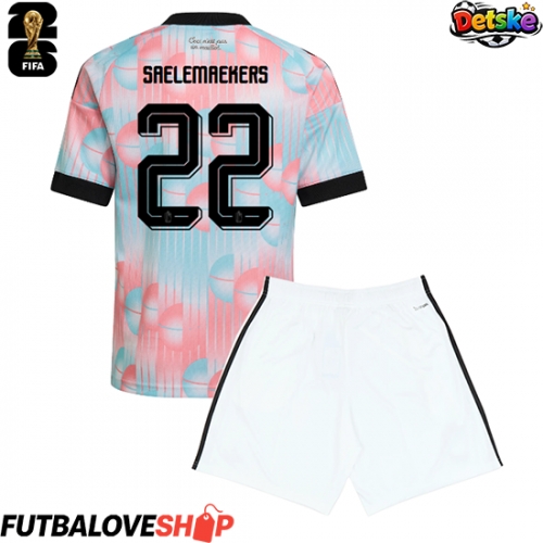 Dres Belgicko Alexis Saelemaekers #22 Preč pre deti MS 2026 Krátky Rukáv (+ trenírky)